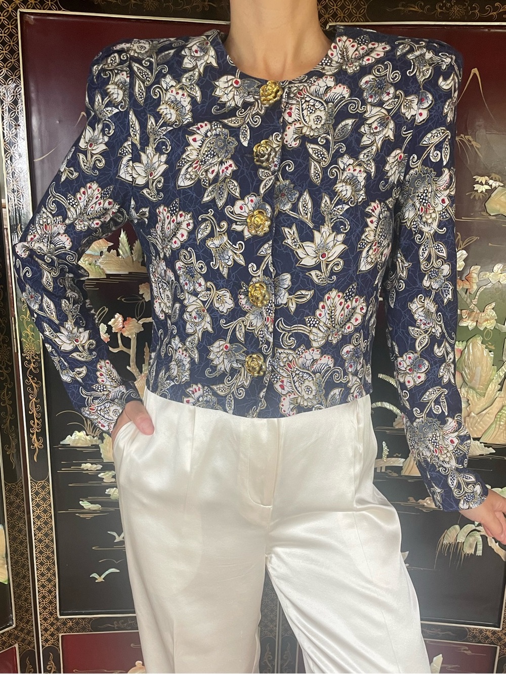 1980s batik bolero jacket
